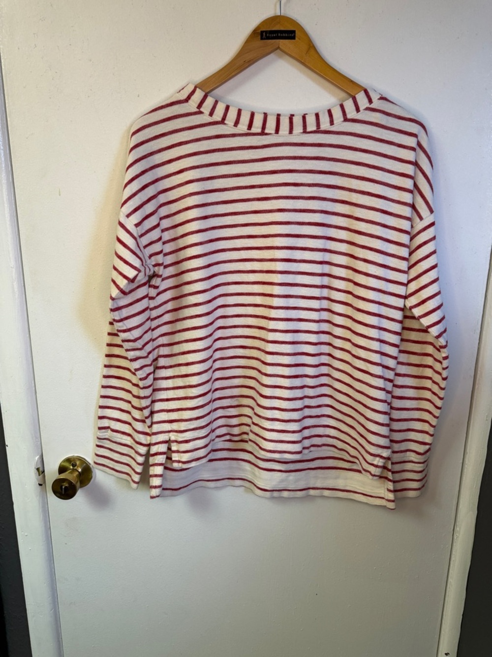 J. Crew Red & Cream Striped Tee